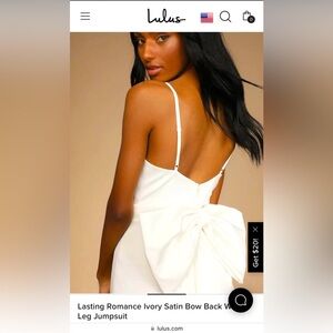 Wedding jumpsuit with bow - new with tags